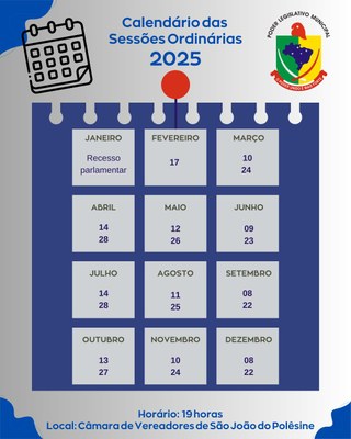 Calendário das Sessões