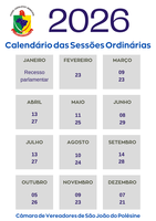 Calendário das Sessões atualizado