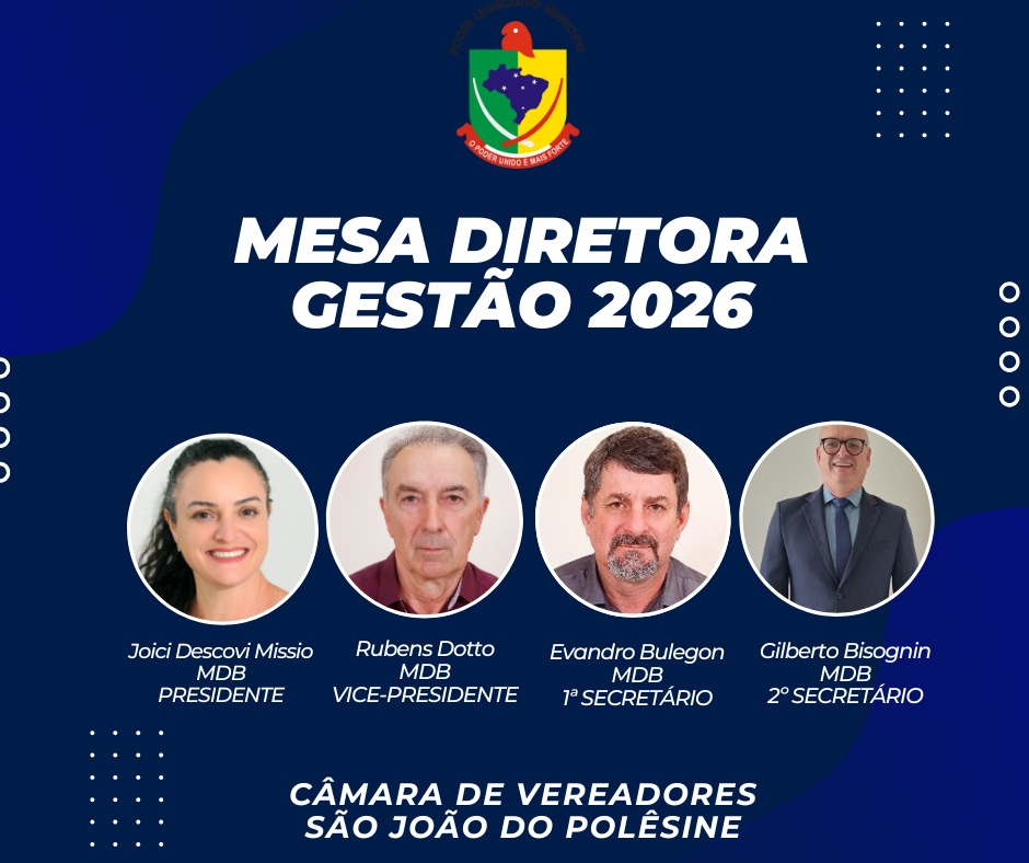 Eleita a nova mesa diretora para 2026